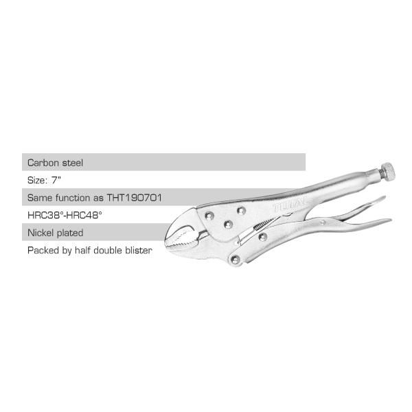 TOTAL Curved Jaw Locking Pliers 7 Inch - THT190703