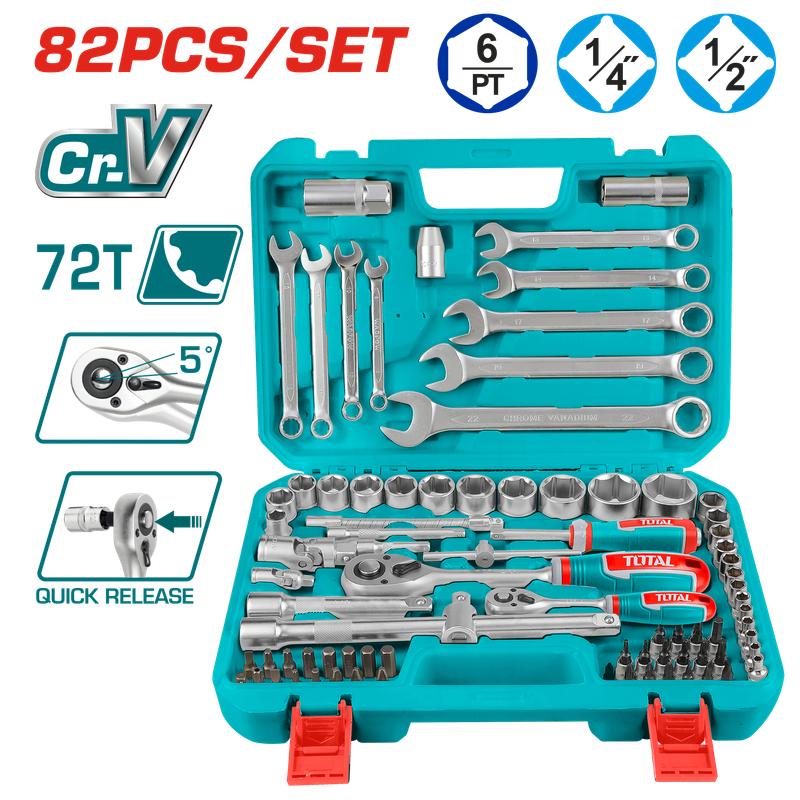 TOTAL Socket Set 82 Pcs - THT421802