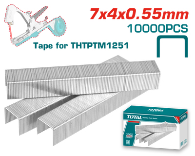 TOTAL THTPTM1251S Staples for Plant Tying Machine – 4mm Length, 7mm Crown, 0.55mm Wire 10,000 pcs
