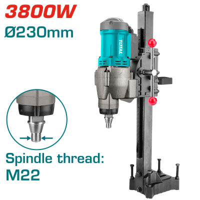 TOTAL TDDM38001 3800W Diamond Core Drilling Machine with Stand – 230mm Concrete Core Drill