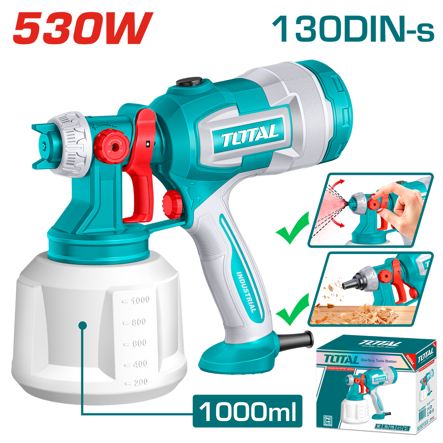 TOTAL Electric Spray Gun 530W - TT4506