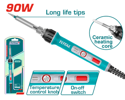 TOTAL TET01608 90W Adjustable Temperature Electric Soldering Iron with Stand