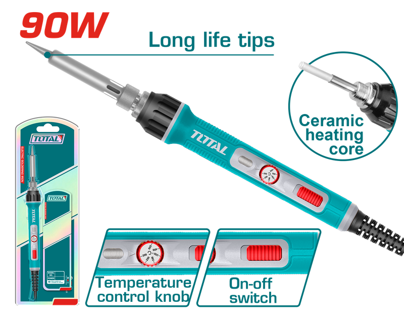 TOTAL Adjustable Electric Soldering Iron 90W - TET01608