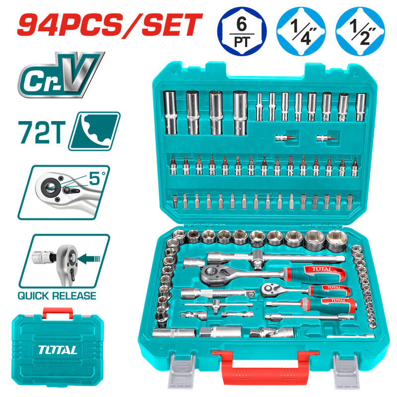 TOTAL Socket Set 94 Pcs - THT421942