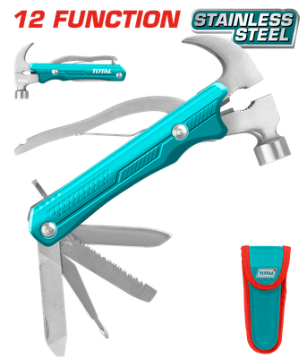 TOTAL Multi-Function Hammer 12-in-1, Aluminum Handle, Multi Tool-THMFH0126