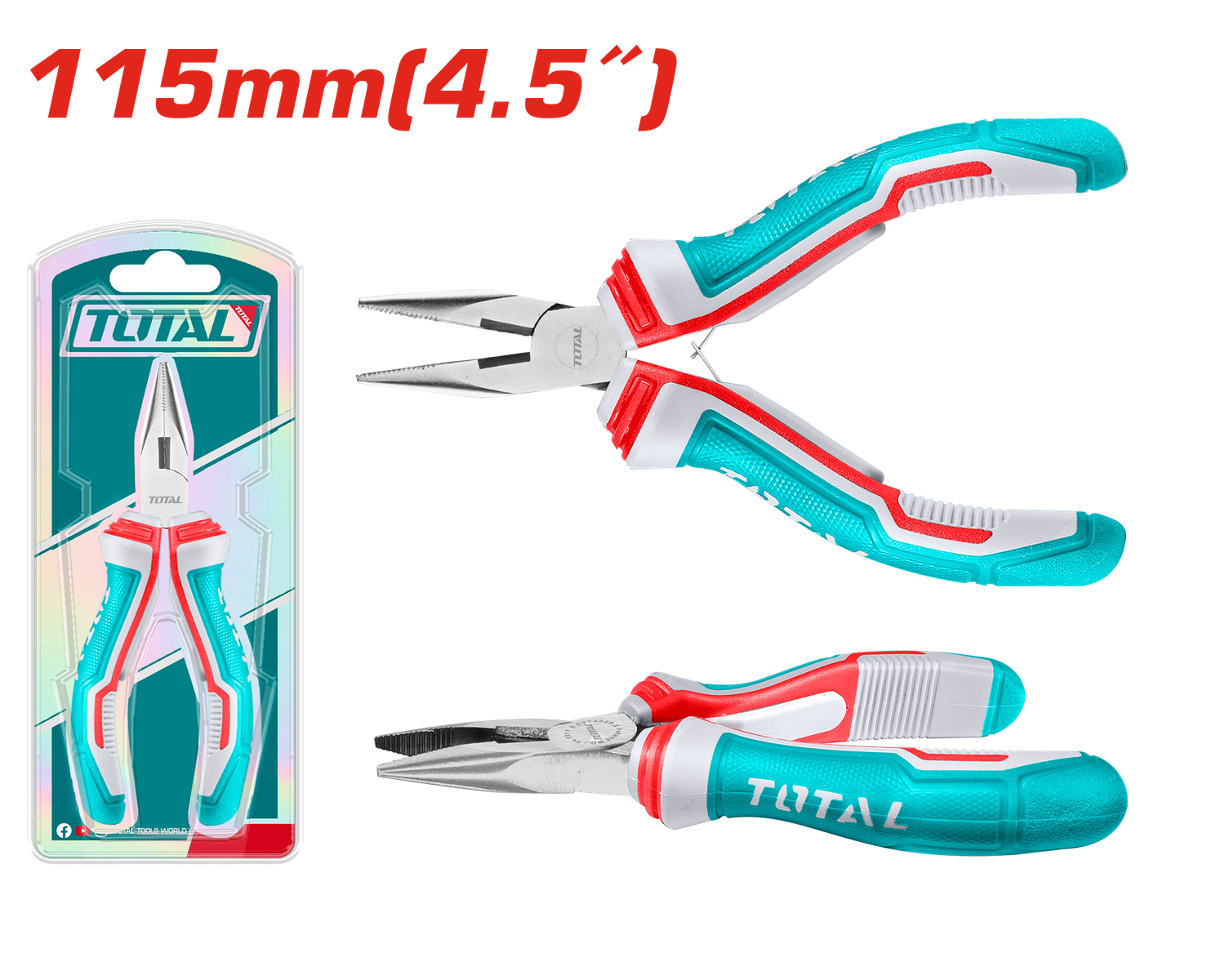 TOTAL TOOLS Mini Long Nose Pliers 4.5 Inch THTMN256
