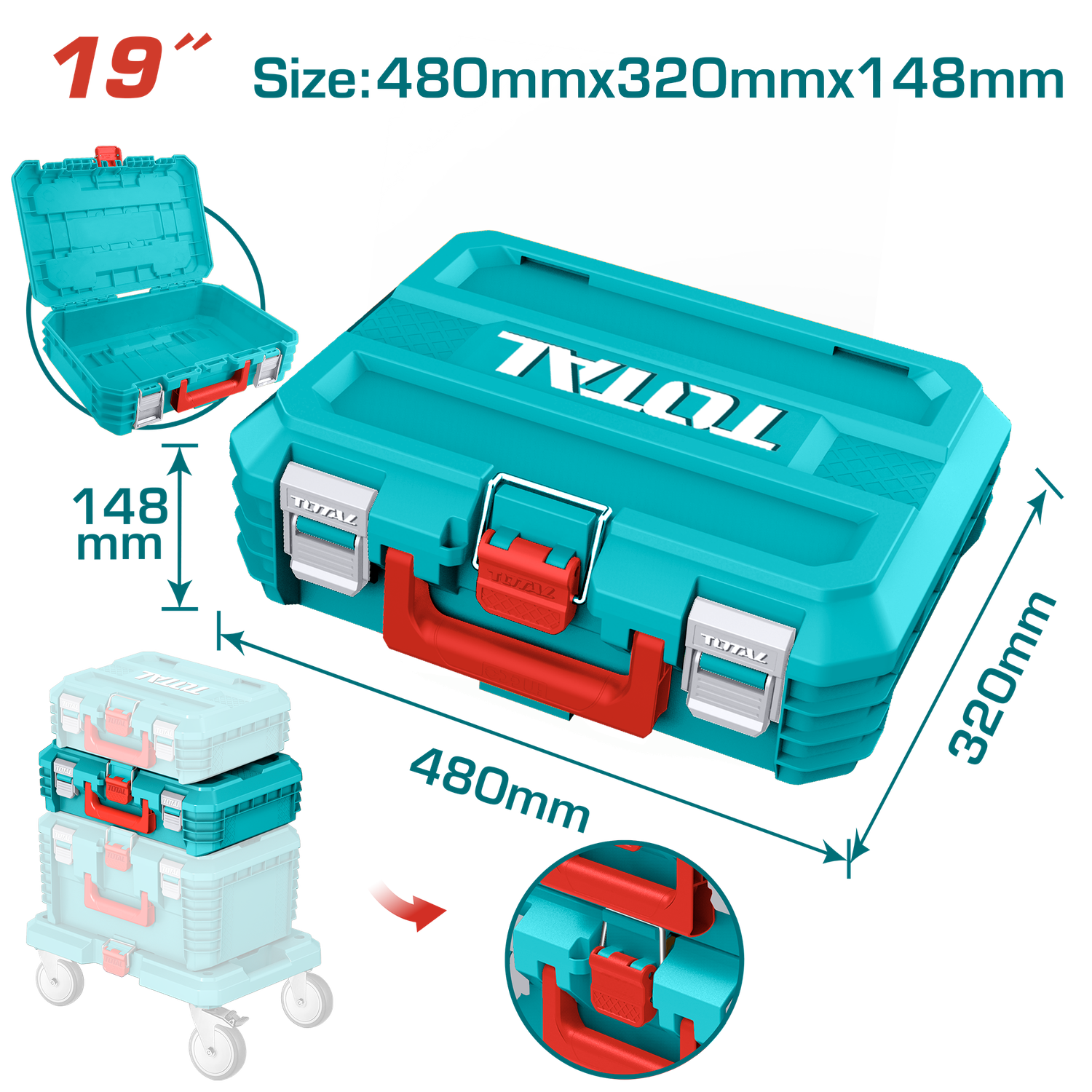TOTAL 19" Stackable Tool Box – TPBXS102