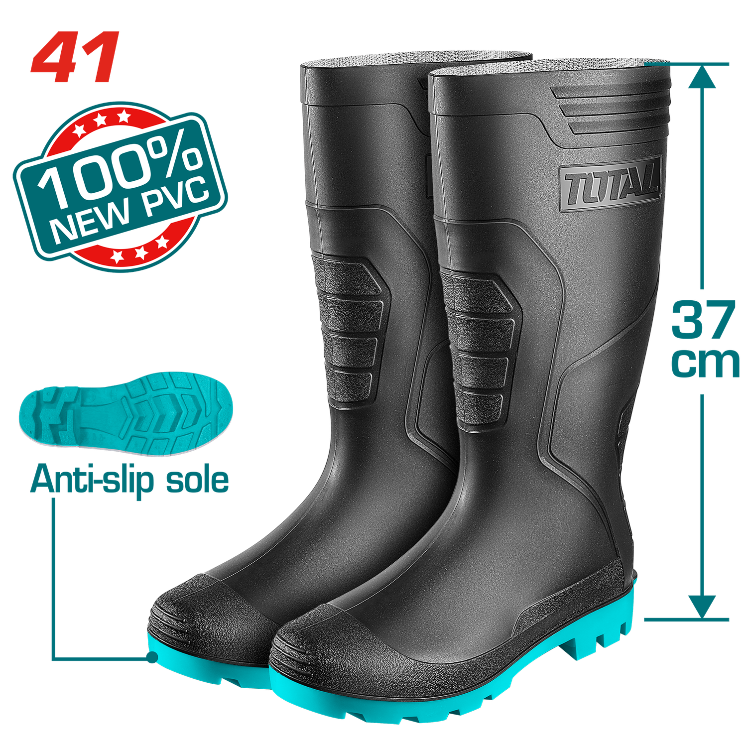 TOTAL Waterproof Rain Boots Size 41 – TSP308LYB.41