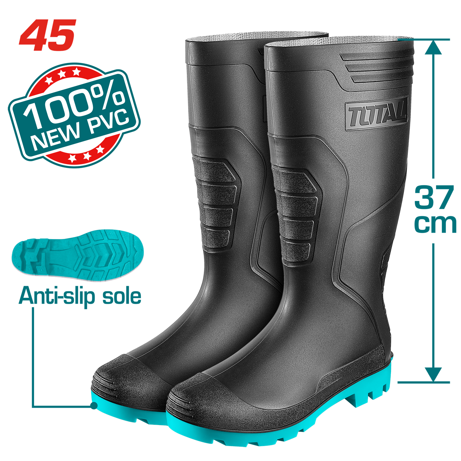 TOTAL Waterproof Rain Boots Size 45 – TSP308LYB.45