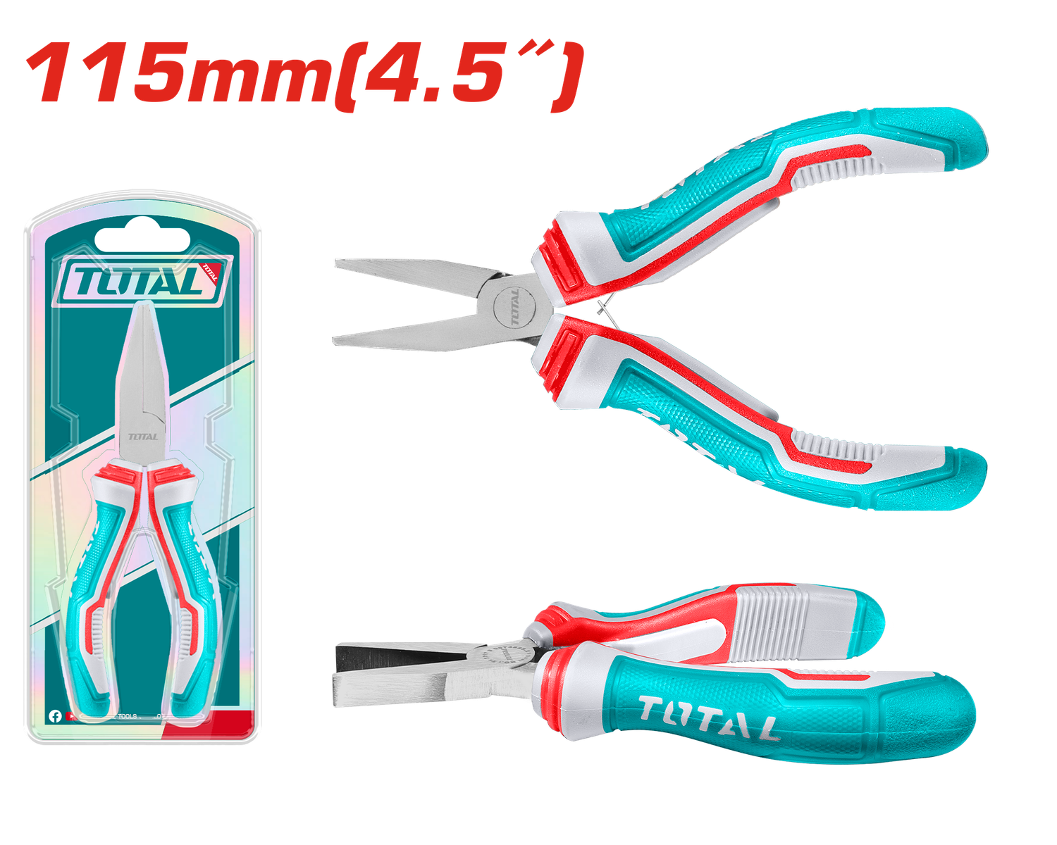 TOTAL TOOLS Mini Flat Nose Pliers 4.5 Inch THTMN856