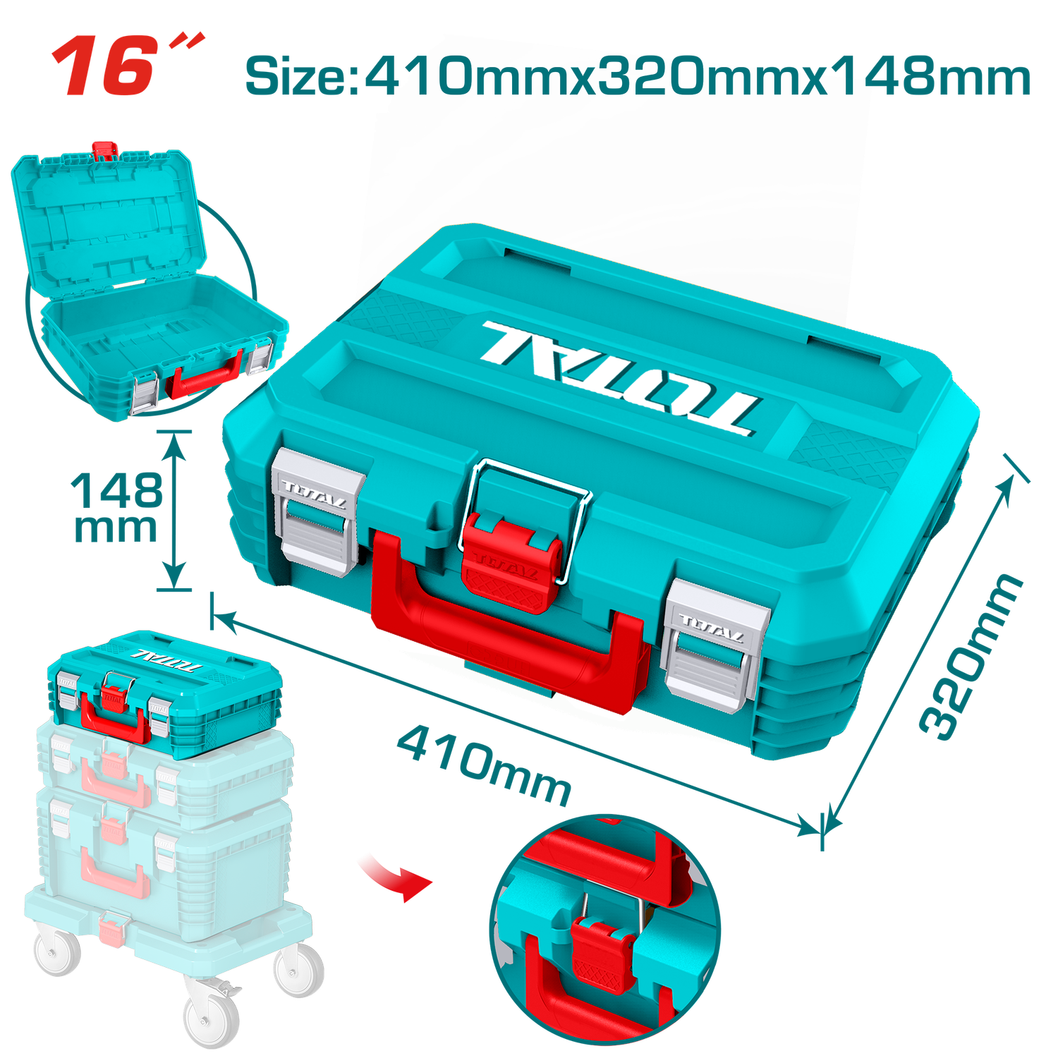 TOTAL 16" Stackable Tool Box – TPBXS101