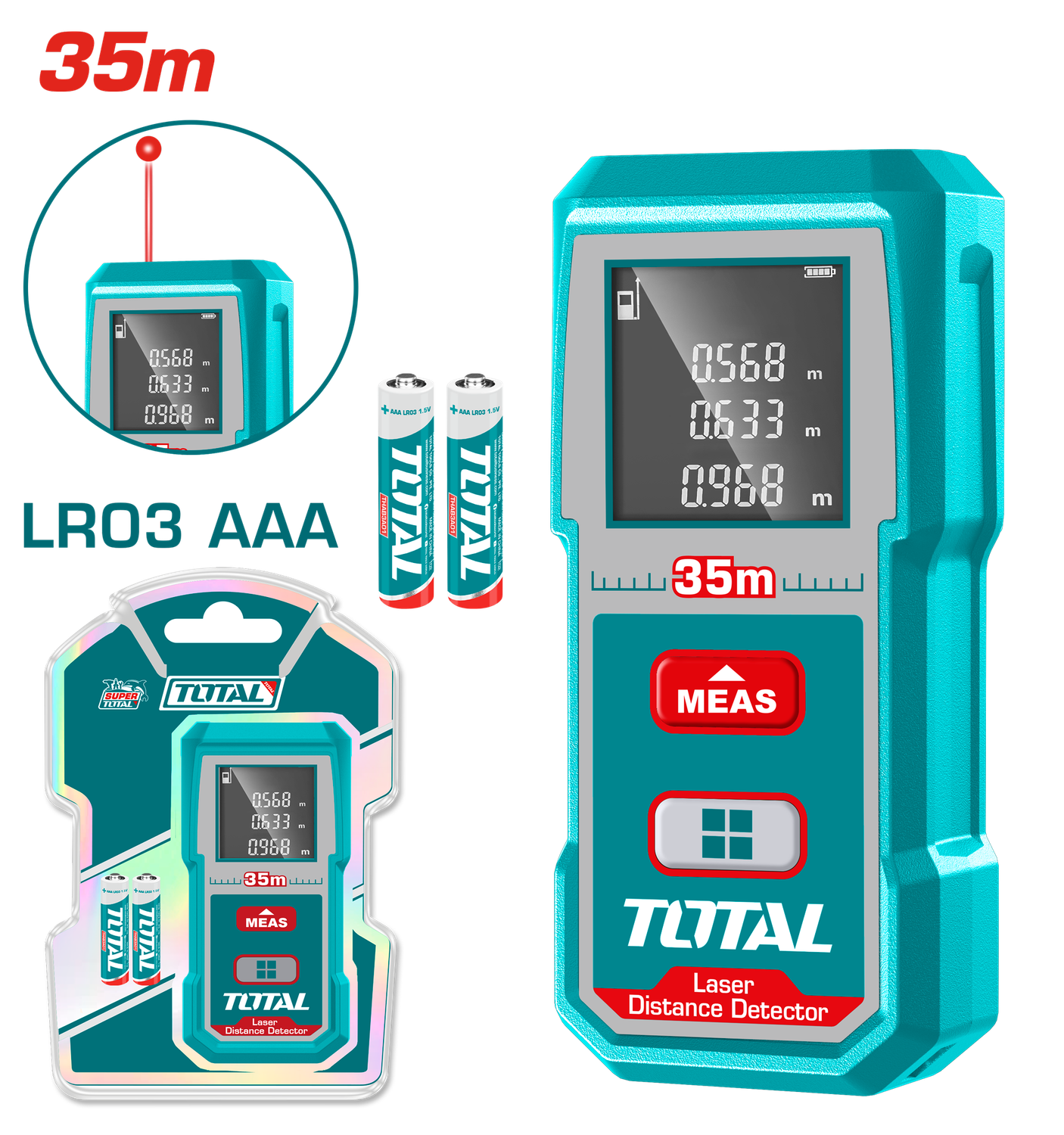 TOTAL Laser Distance Detector 35m - TMT53055