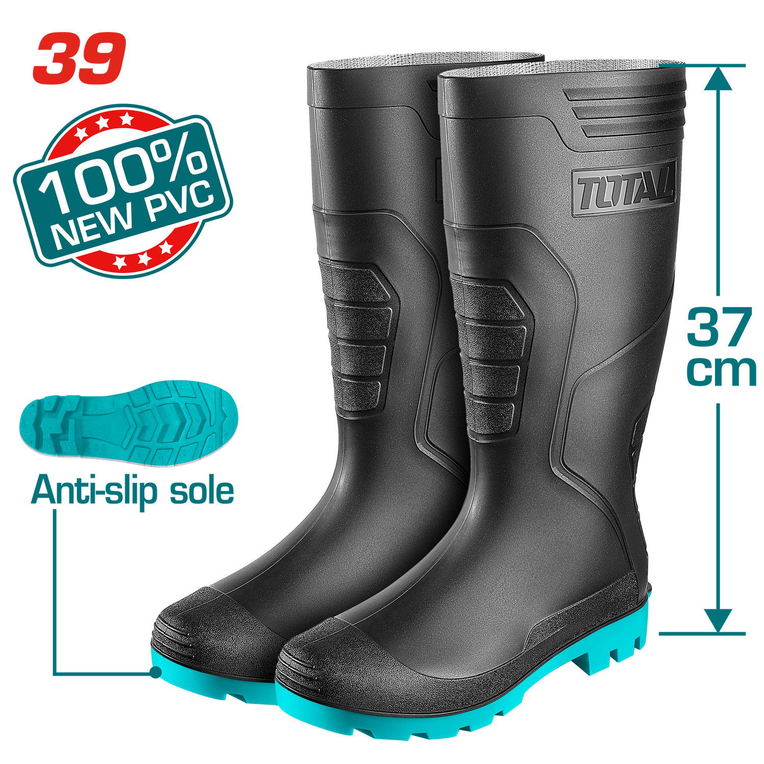 TOTAL Waterproof Rain Boots Size 39 – TSP308LYB.39
