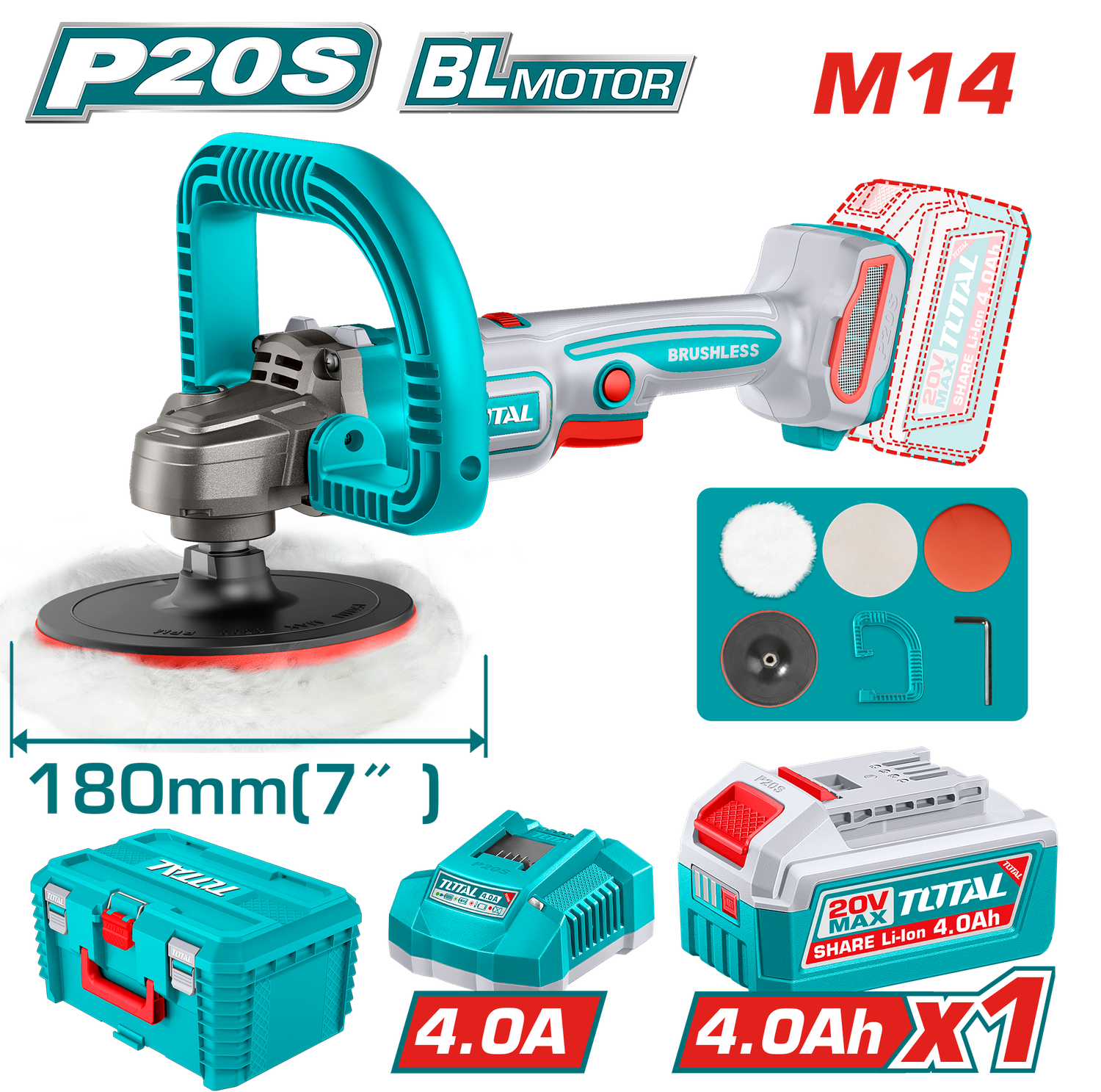 TOTAL Cordless Polisher – 20V | TAPLI20188