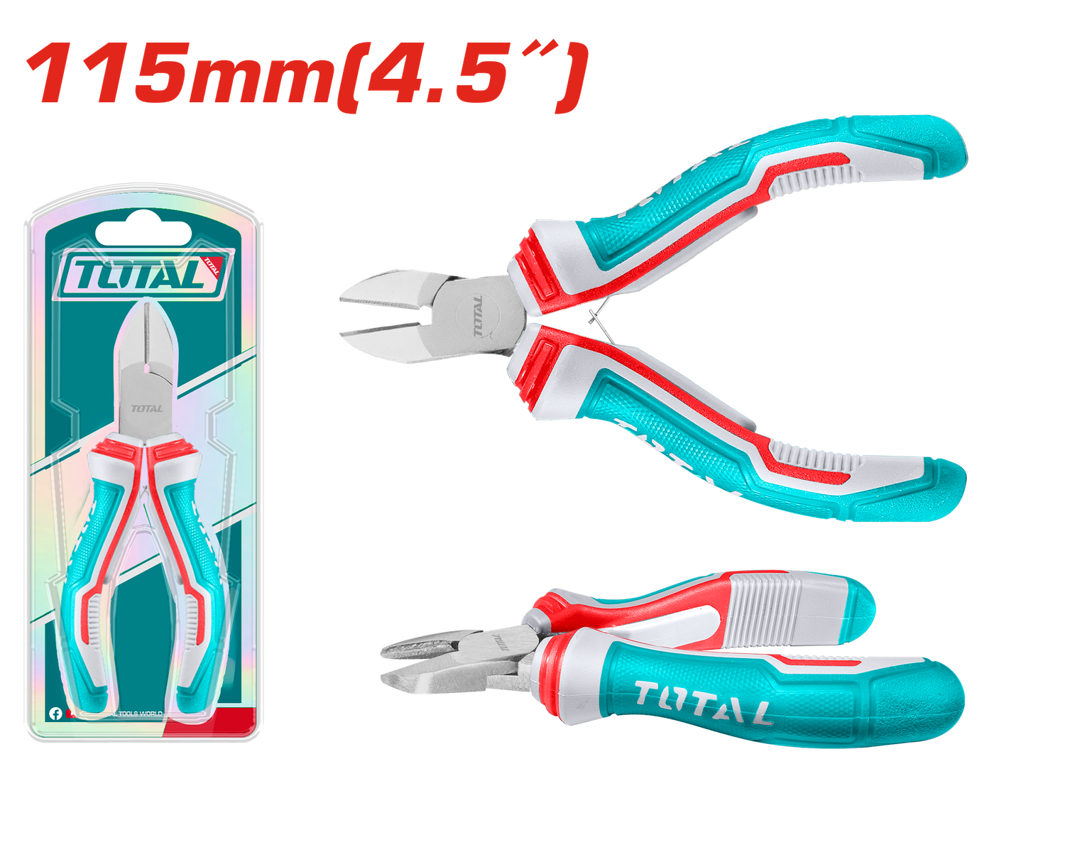 TOTAL TOOLS Mini Diagonal Cutting Pliers 4.5 Inch THTMN356