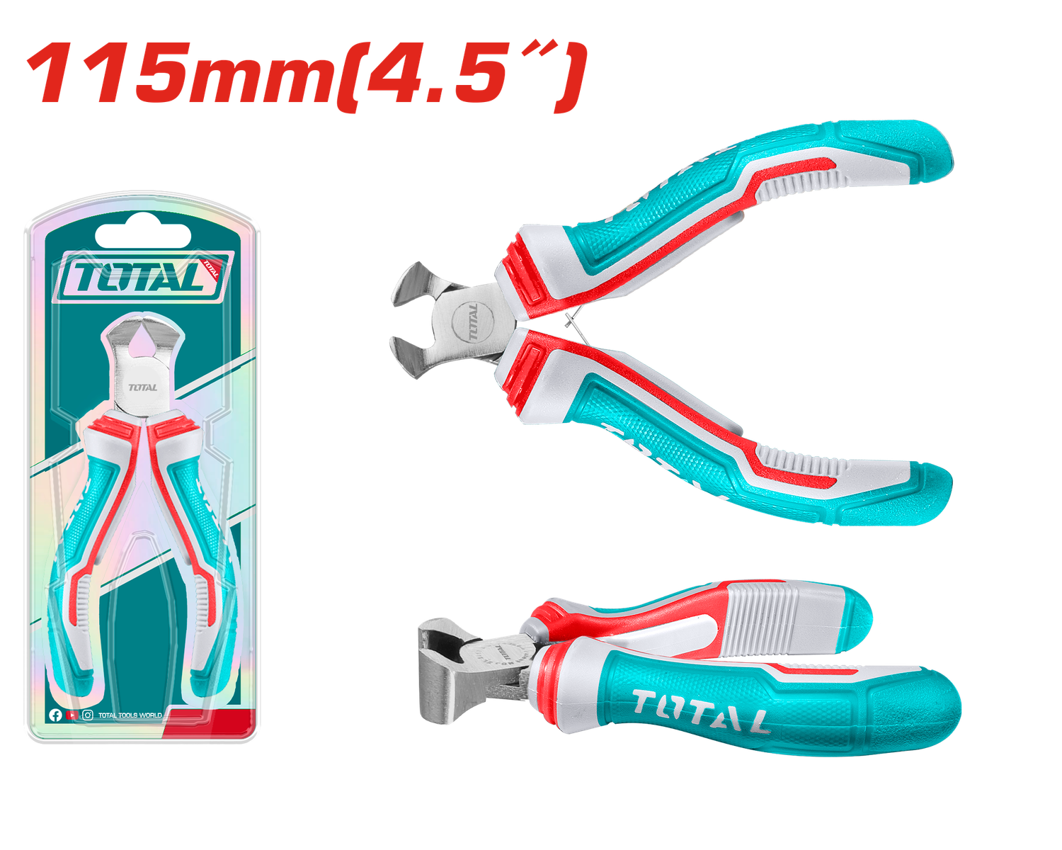 TOTAL TOOLS Mini End Cutting Pliers 4.5 Inch THTMN556
