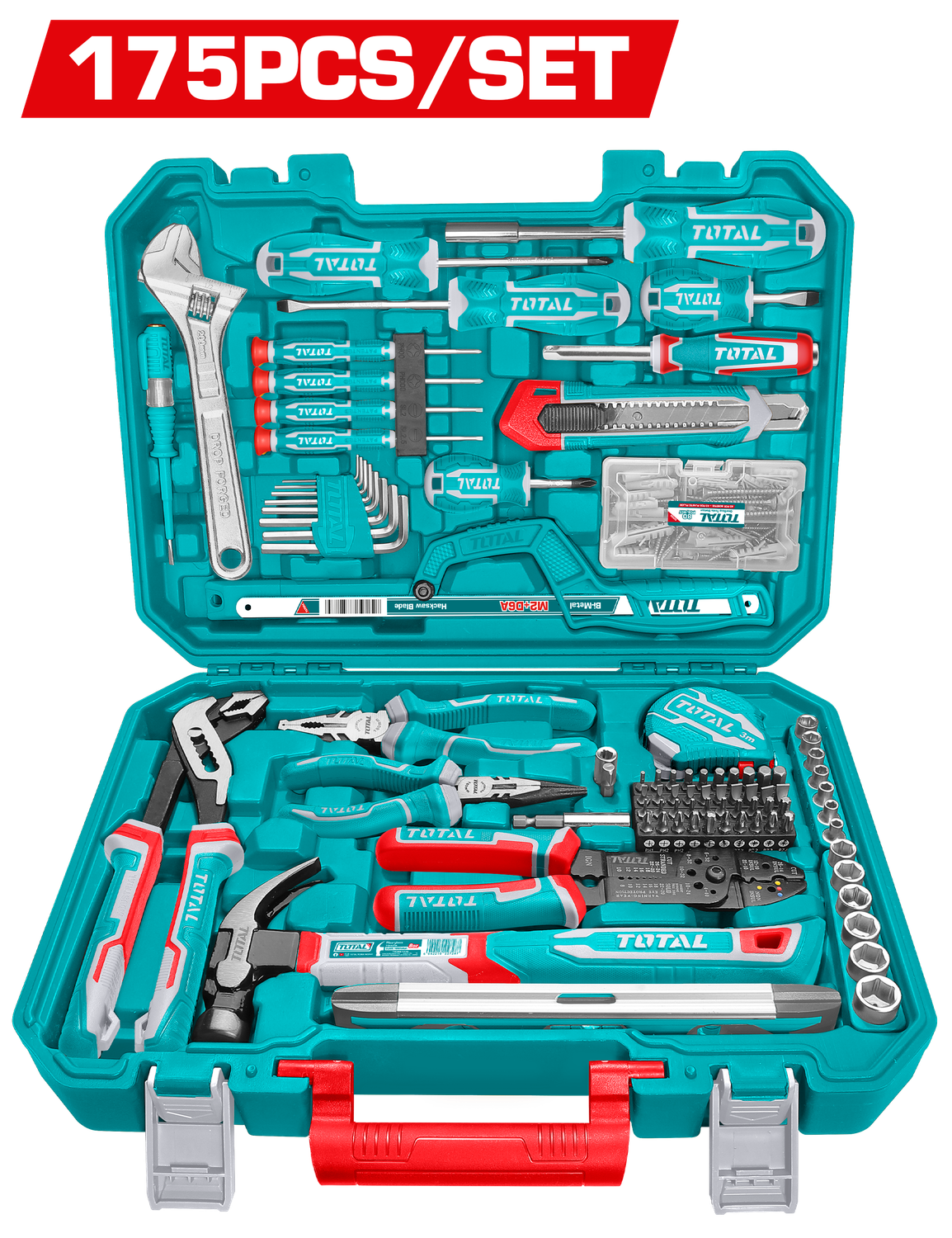 TOTAL 175-Piece Hand Tool Kit with Carry Case-THKTHP61757