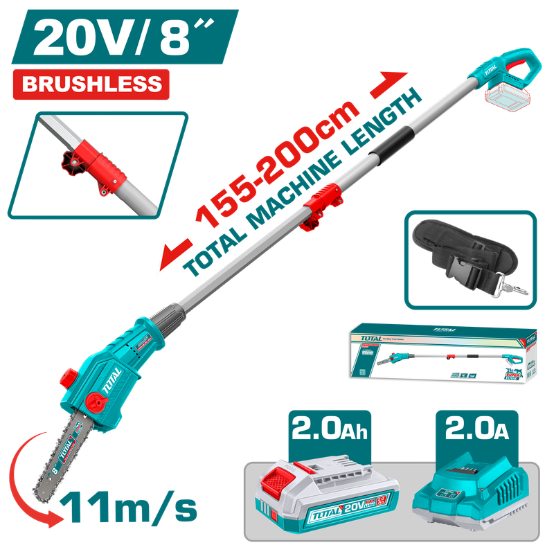 TOTAL 20V Brushless Cordless Pole Saw TPSLI20281