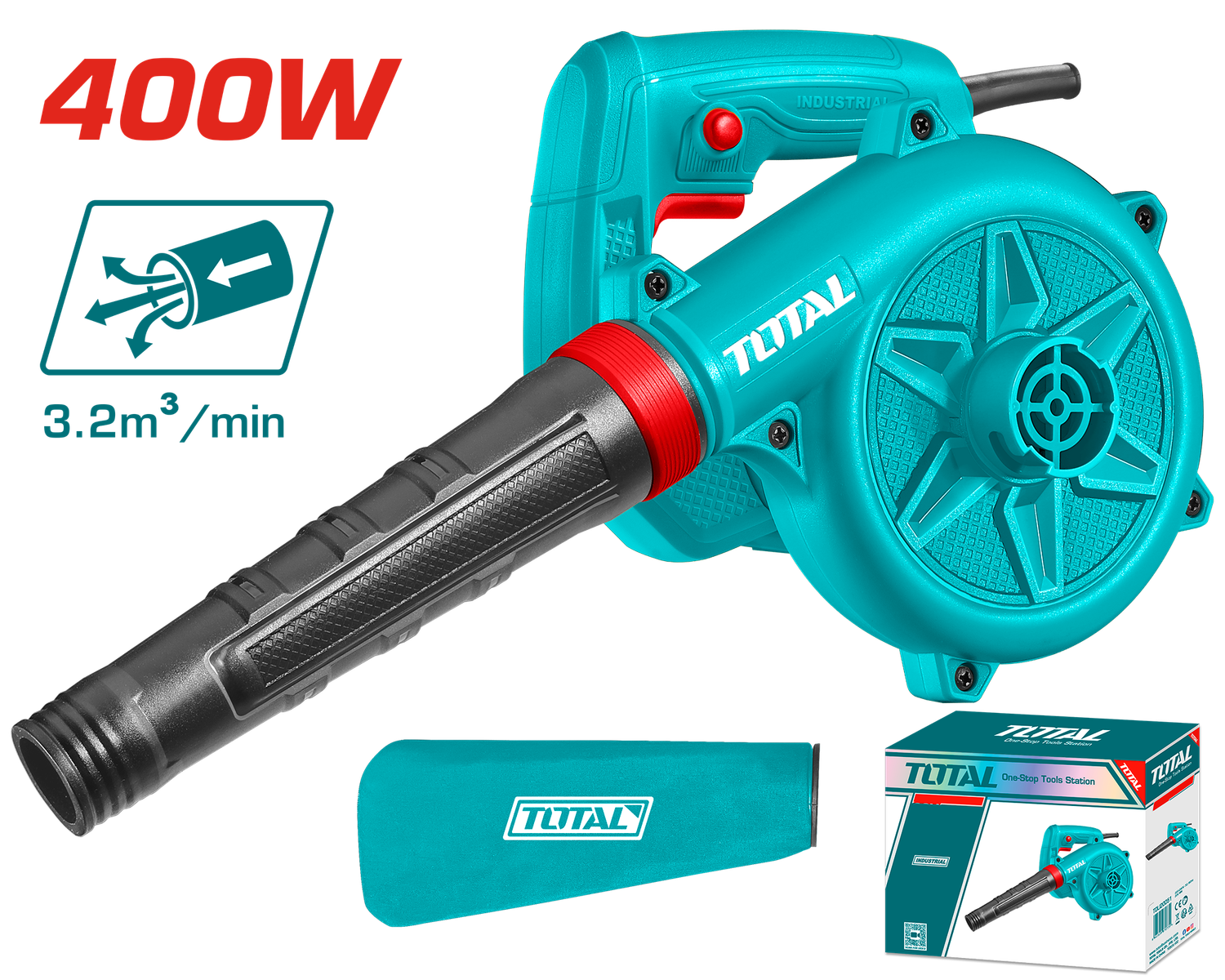 TOTAL 400W Aspirator Blower 16000rpm TB4066