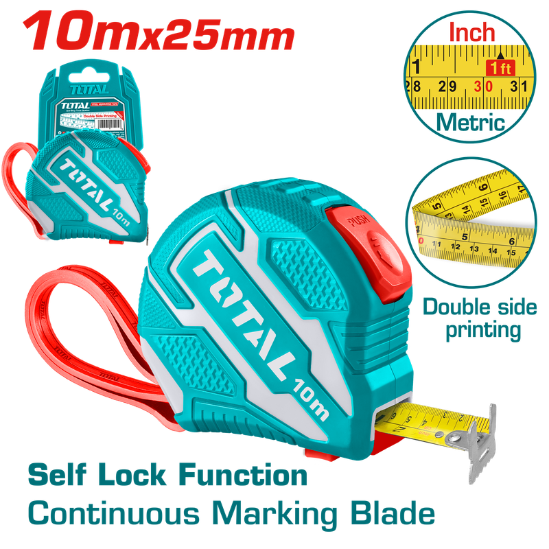 TOTAL Steel Measuring Tape TMT1262101