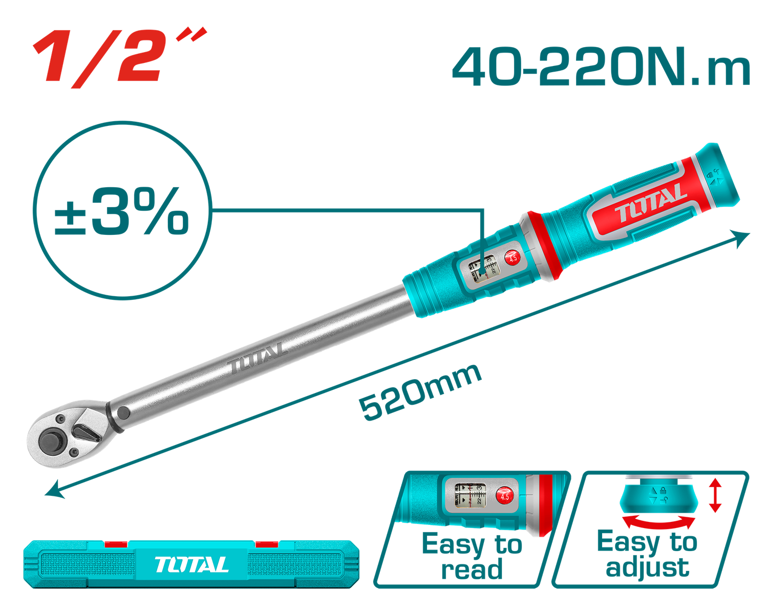 TOTAL Preset Torque Wrench THPTW1220N6