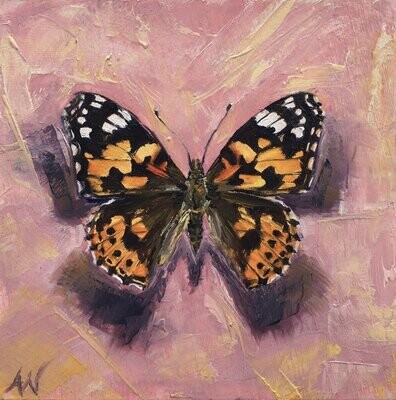 THE PAINTED LADY ON PINK | Certified Art Giclée