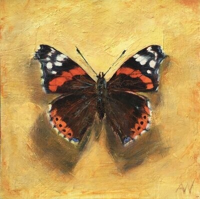 THE RED ADMIRAL ON YELLOW | Certified Art Giclée