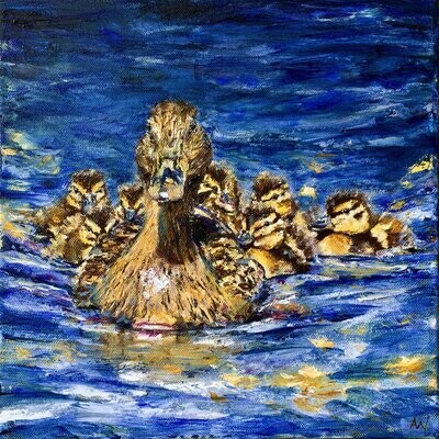 8 DUCKLINGS WENT SWIMMING ONE DAY | Art Card