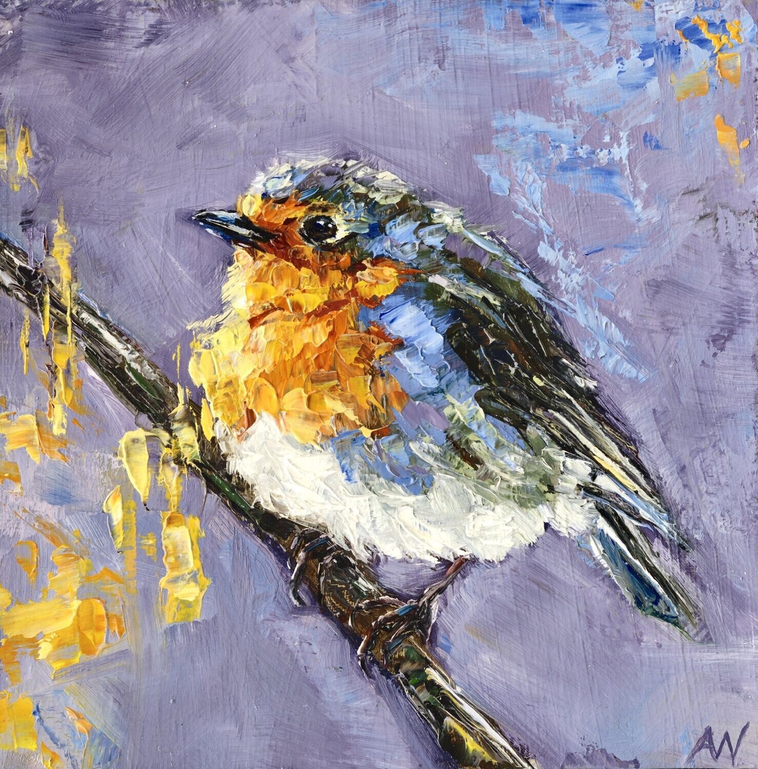 ROBIN ON VIOLET | Art Card