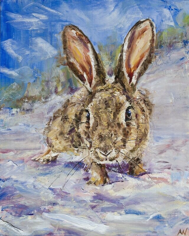 CURIOUS WILD RABBIT | Certified Art Giclée