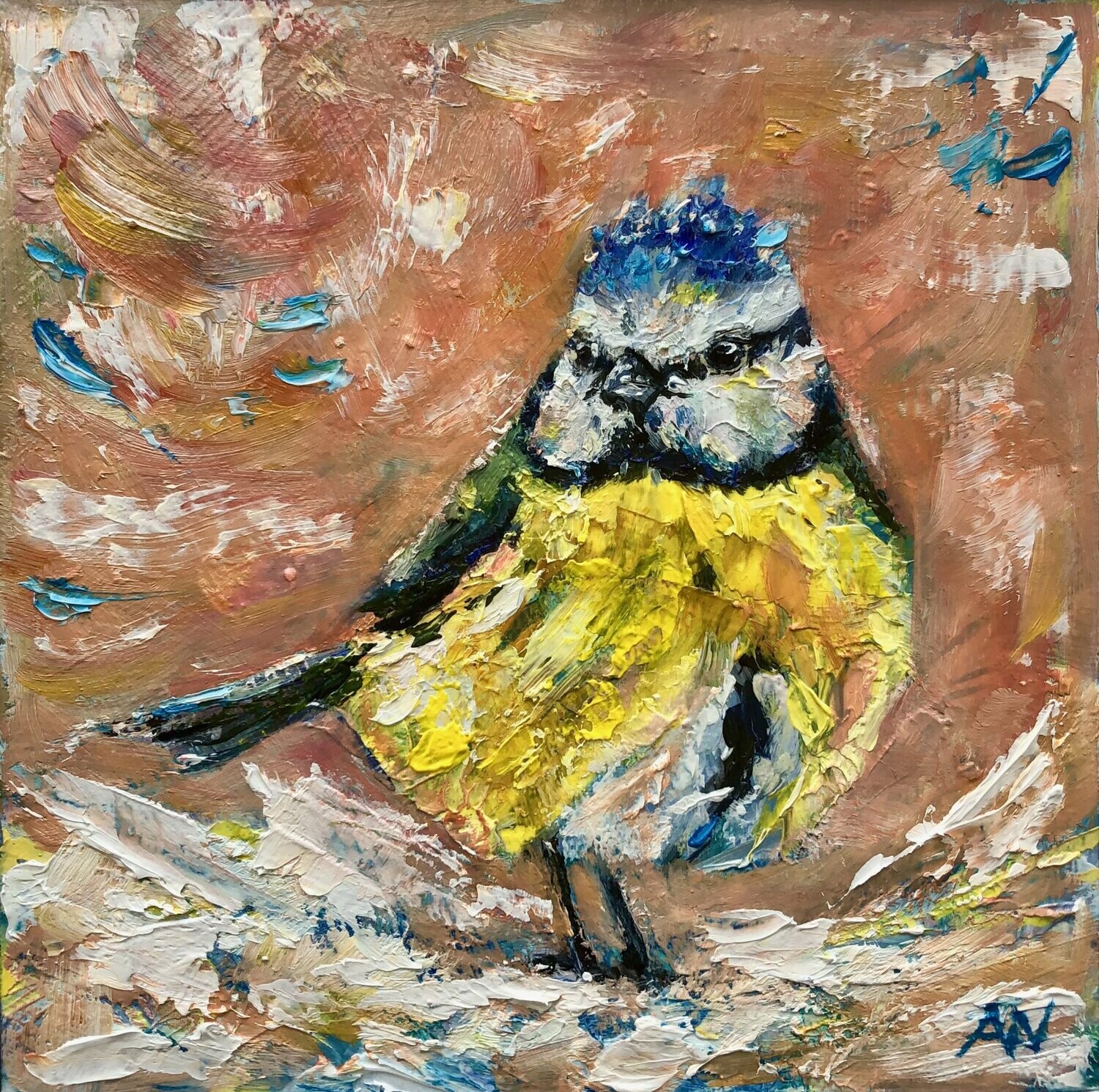 WINTER  BLUE TIT / PIMPELMEES | Original Artwork