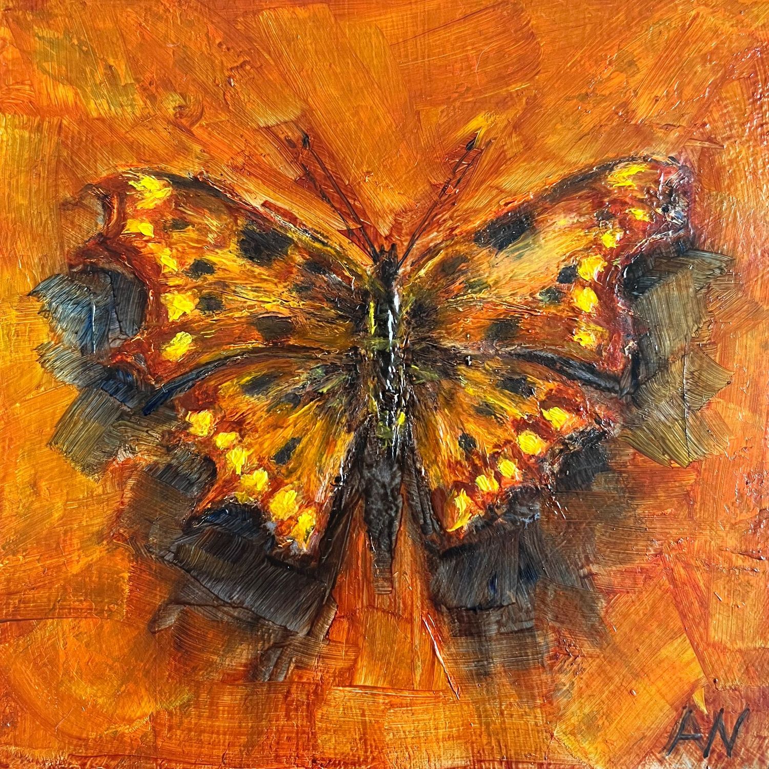 GEHAKKELDE AURELIA OP SIENNA | Original Artwork