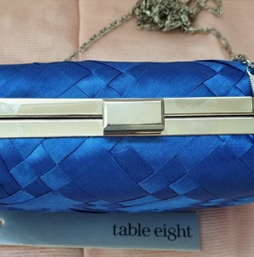 Table Eight brilliant blue evening handbag
