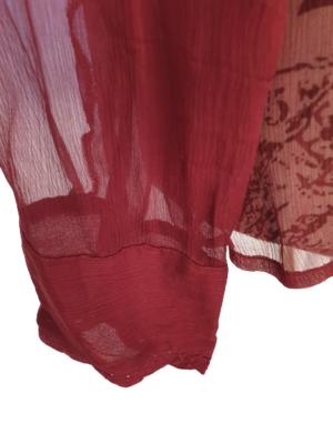 Sussan burgundy red silk long sleeved top