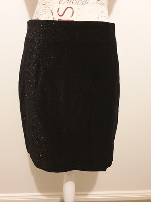 Events black velvet mini skirt