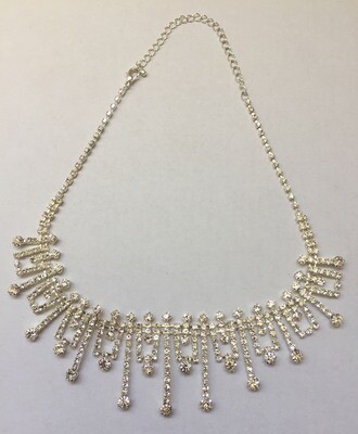 Art deco revival crystal angular necklace