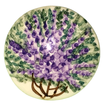 Ceramic lavender flowers brooch