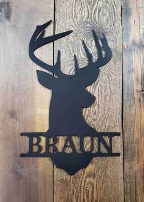 Whitetail Head Surname Sign