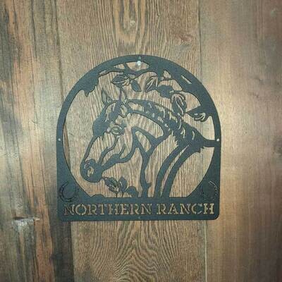 Horse and shoes personalized sign