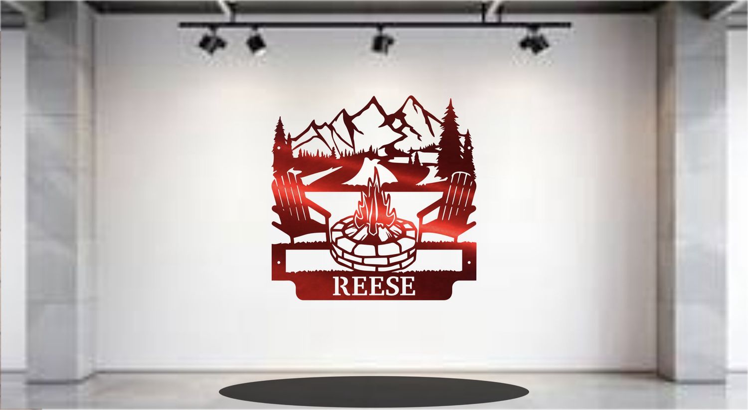 Mountains Campfire Monogram