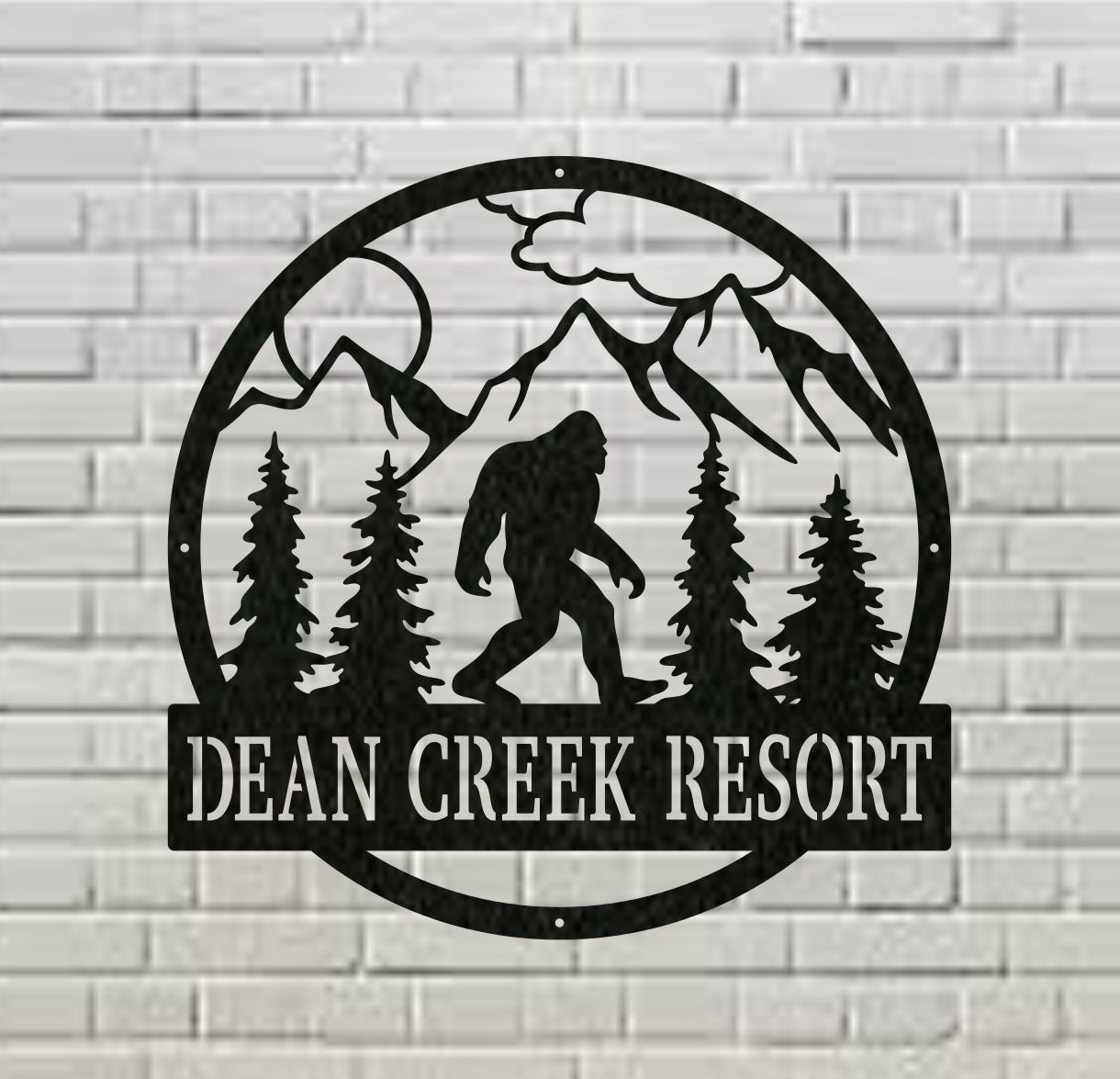 Custom Bigfoot monogram wall art metal sign