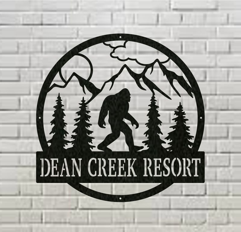 Custom Bigfoot monogram wall art metal sign