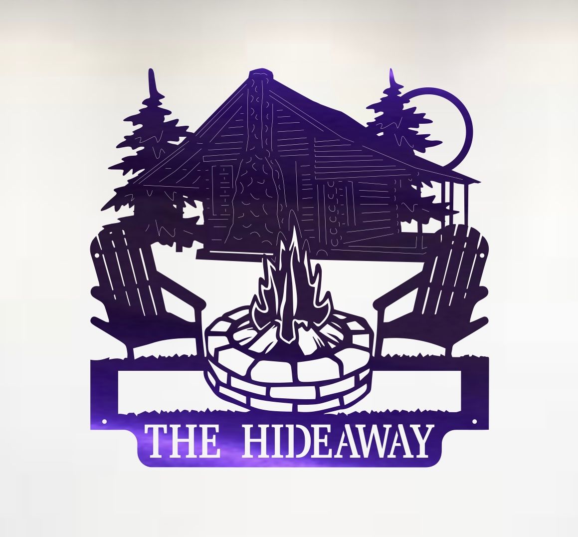 Personalized campfire monogram wall art, cabin decorative sign