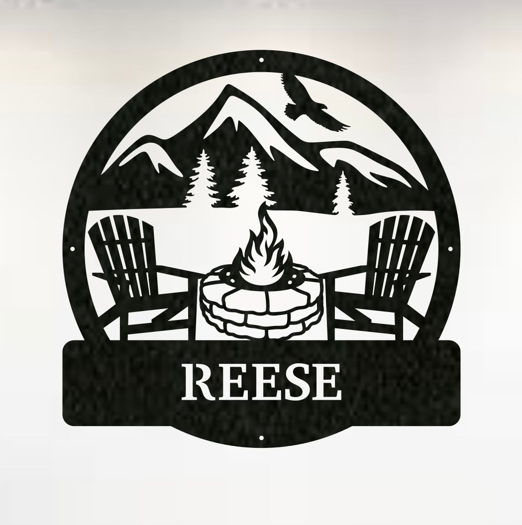 Stone Fire Pit Monogram