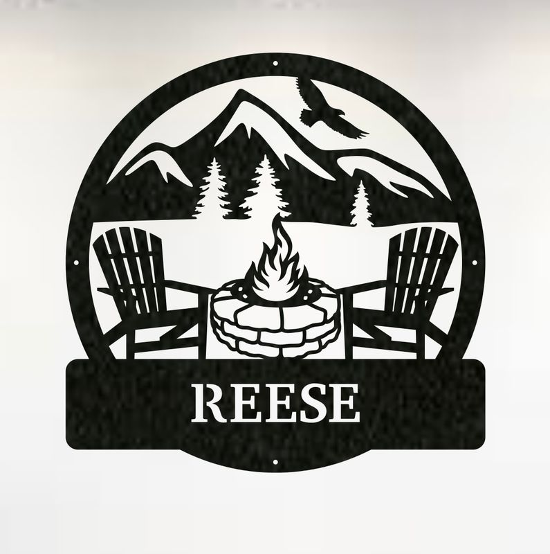 Stone Fire Pit Monogram