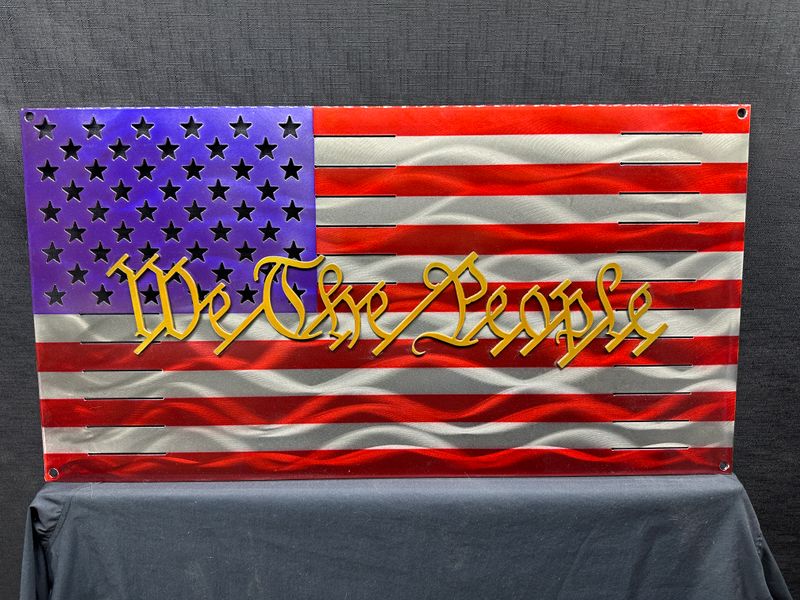 We The People American Metal Flag