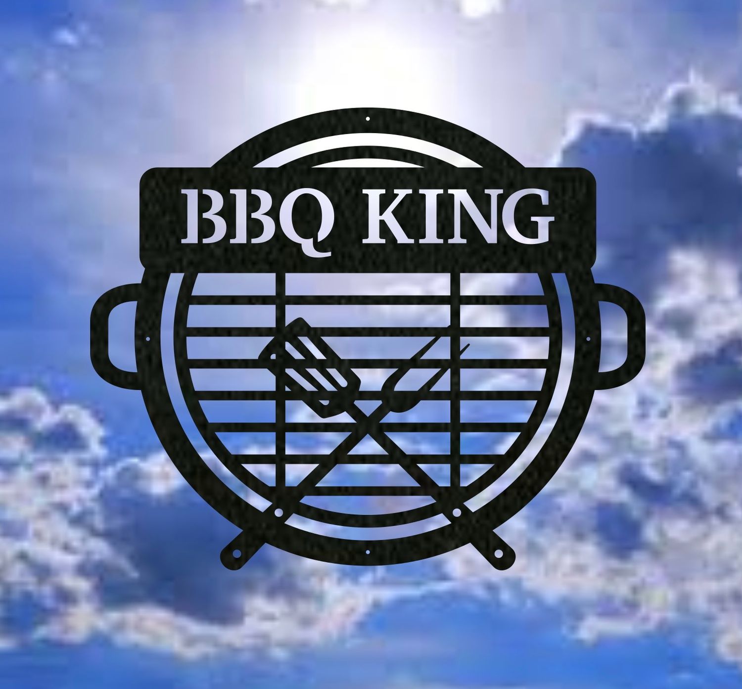 Outdoor BBQ monogram metal sign for grillers