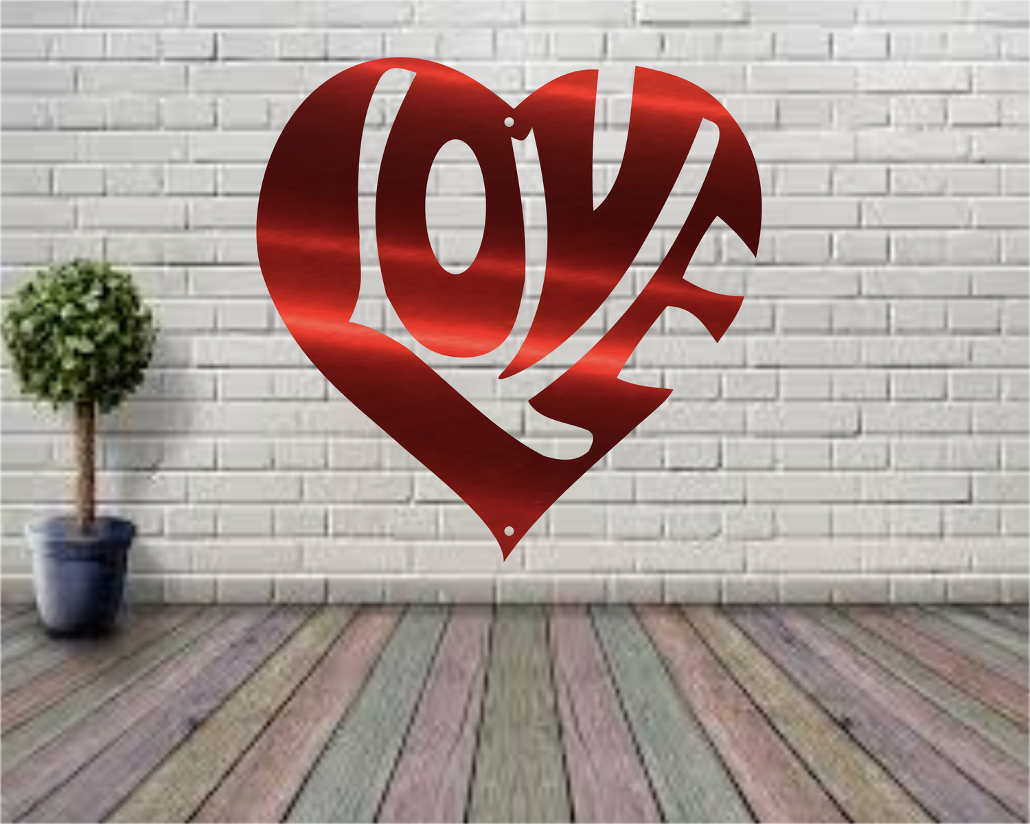 Love Heart Metal Sign