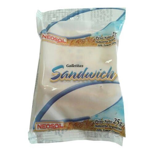 GALLETITAS NEOSOL SANDWICH  X 176 PAQUETES X 25 GRS