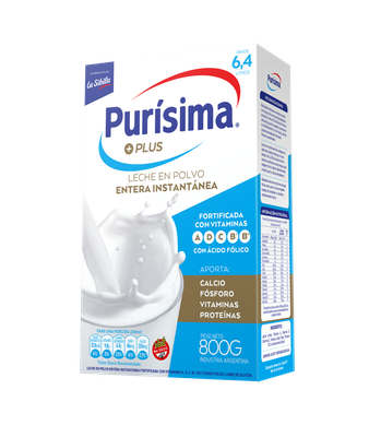 LECHE EN POLVO ENTERA PURISIMA X 800 GRS.